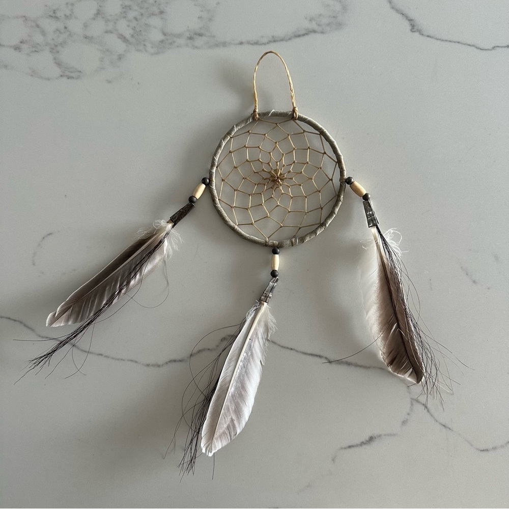 Anthropologie Vintage Dreamcatcher Wall Hanging in Brown and Silver